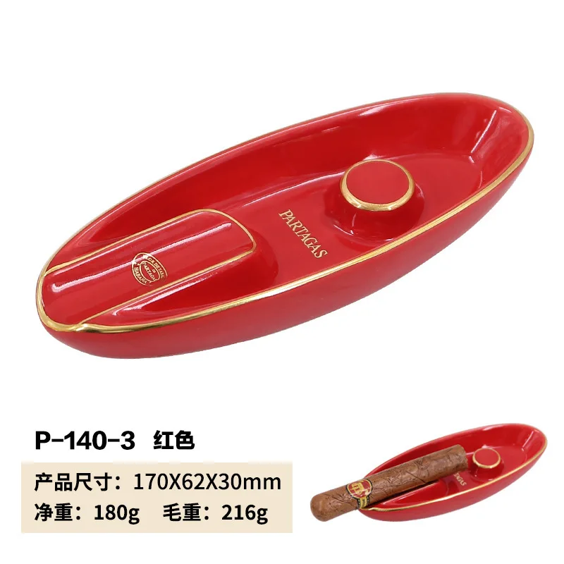 Новинка 1 шт. керамическая аштра для сигар в форме лодки окрашенная золотая линия