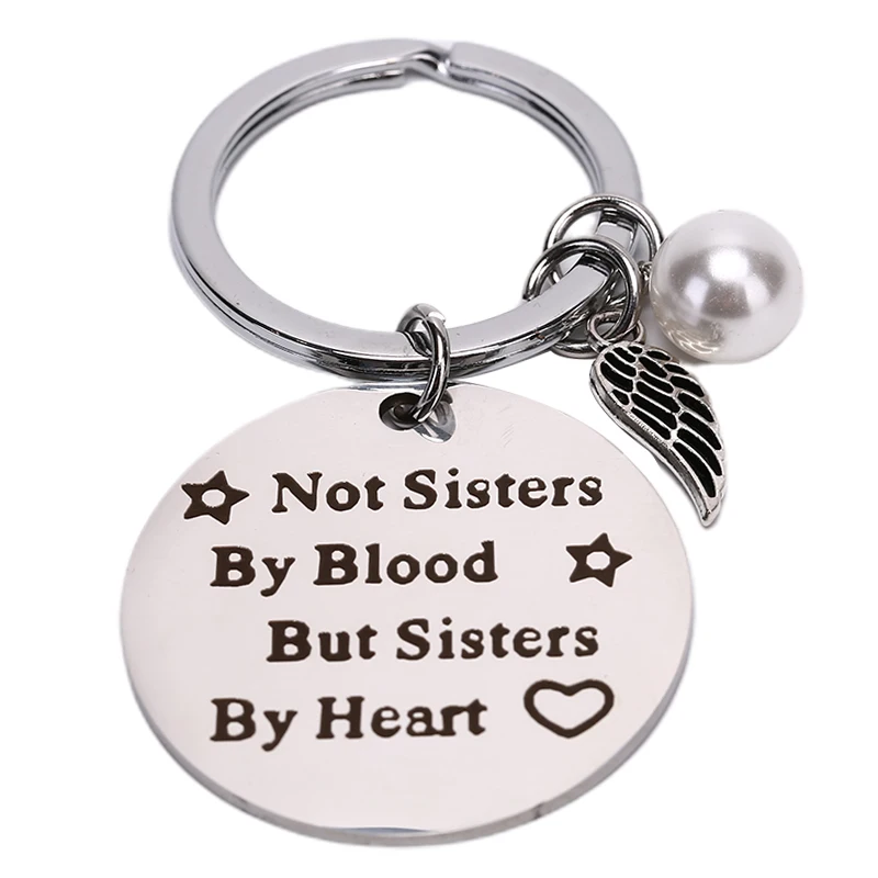 

1 Pc Best Friends Keychain Keyring "not Sisters By Blood But Sisters By Heart" Friendship Jewelry Gift For Women Girls Keyring