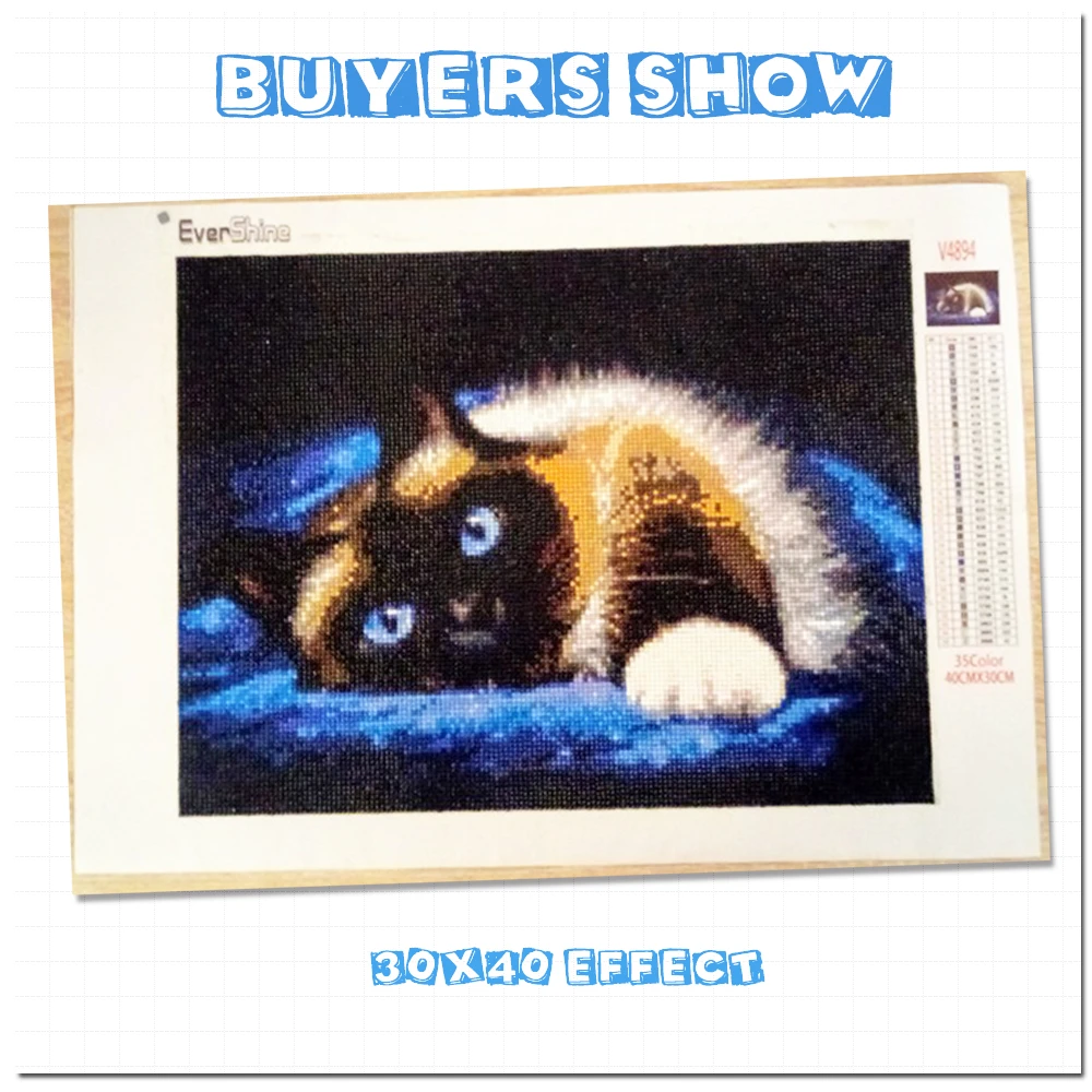 EverShine картина алмазная живопись вышивка крестом кошки животные картины мозаика