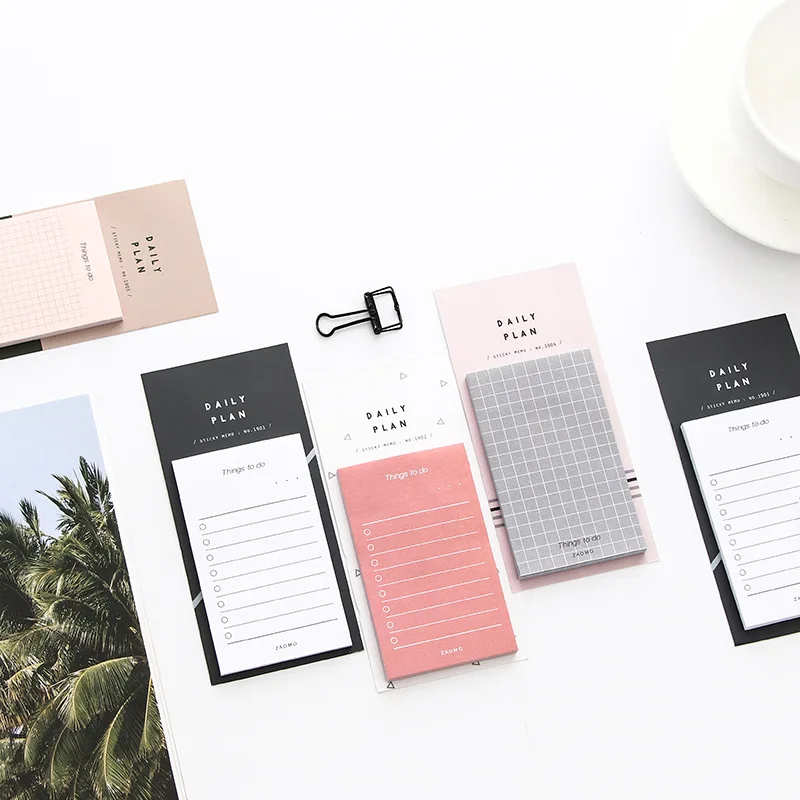 

Creative Study & Work Plan Kraft Paper Sticky Notes Memo Pad Kawaii Stationery Office Accessory School Supplies