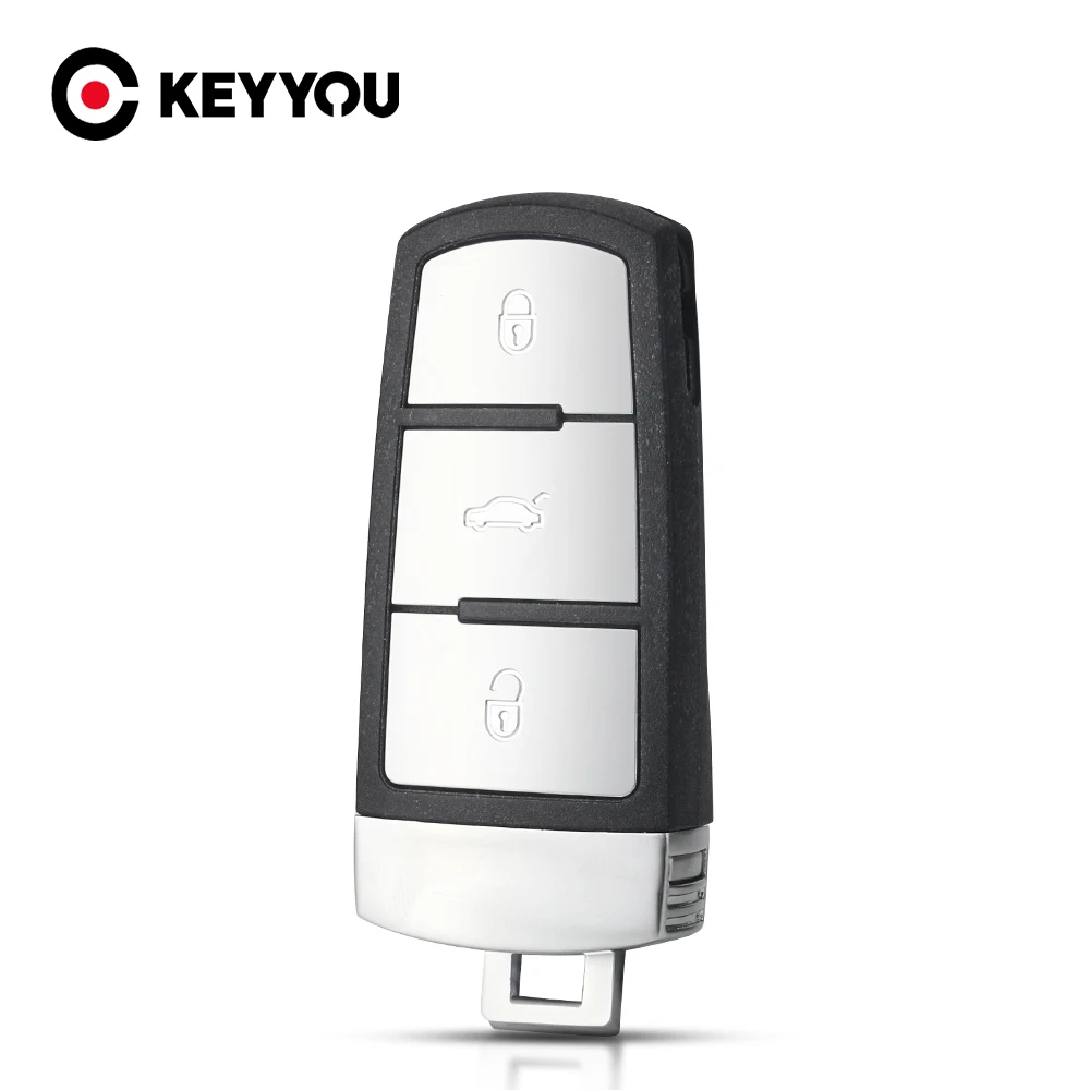 

KEYYOU 10pcs For VW Passat B6 3C B7 Magotan CC 3 Buttons Smart Remote Keyless Car Key Shell Case