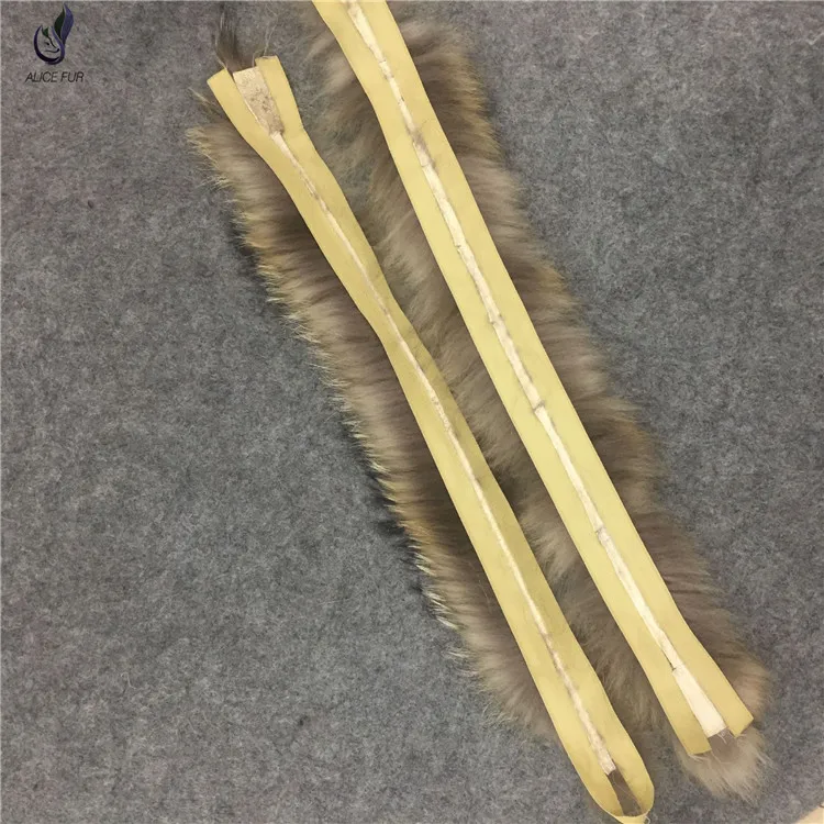 Фабричная Оптовая поставка пушистая отделка из натурального меха енота для