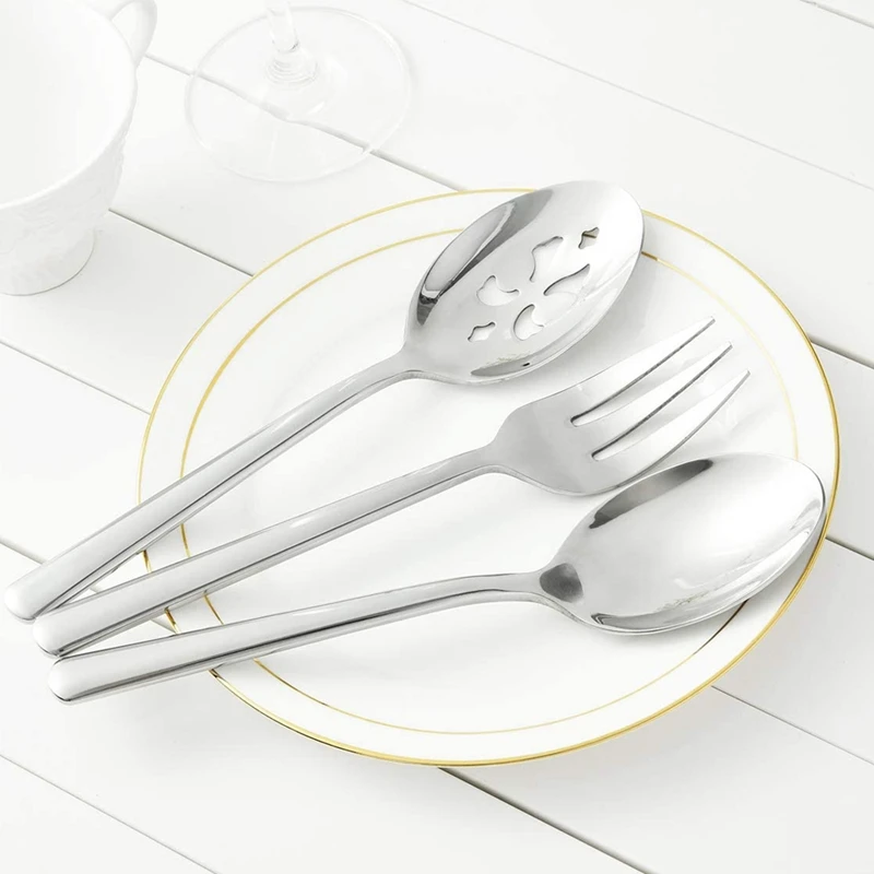 

Stainless Steel Catering Server Utensils, Mirror Finish Tableware,6 Pieces