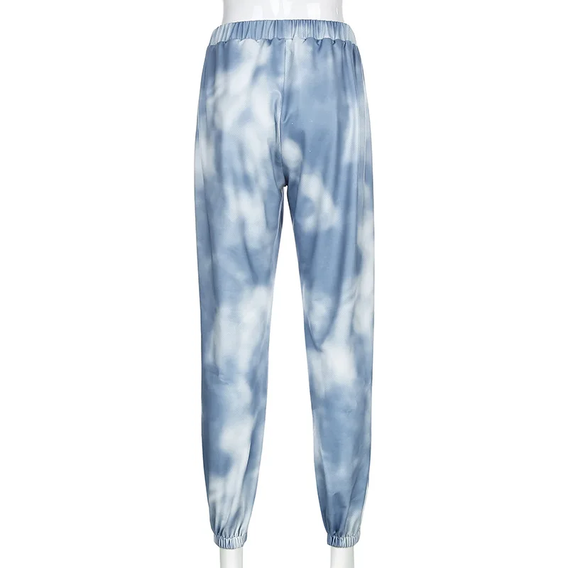 

SEASONS Butterfly Print Tie-dye Women's Pant's Casual High Waist Hip Hop Pants Loose Streetwear Joggers Women Trousers ASPA80740
