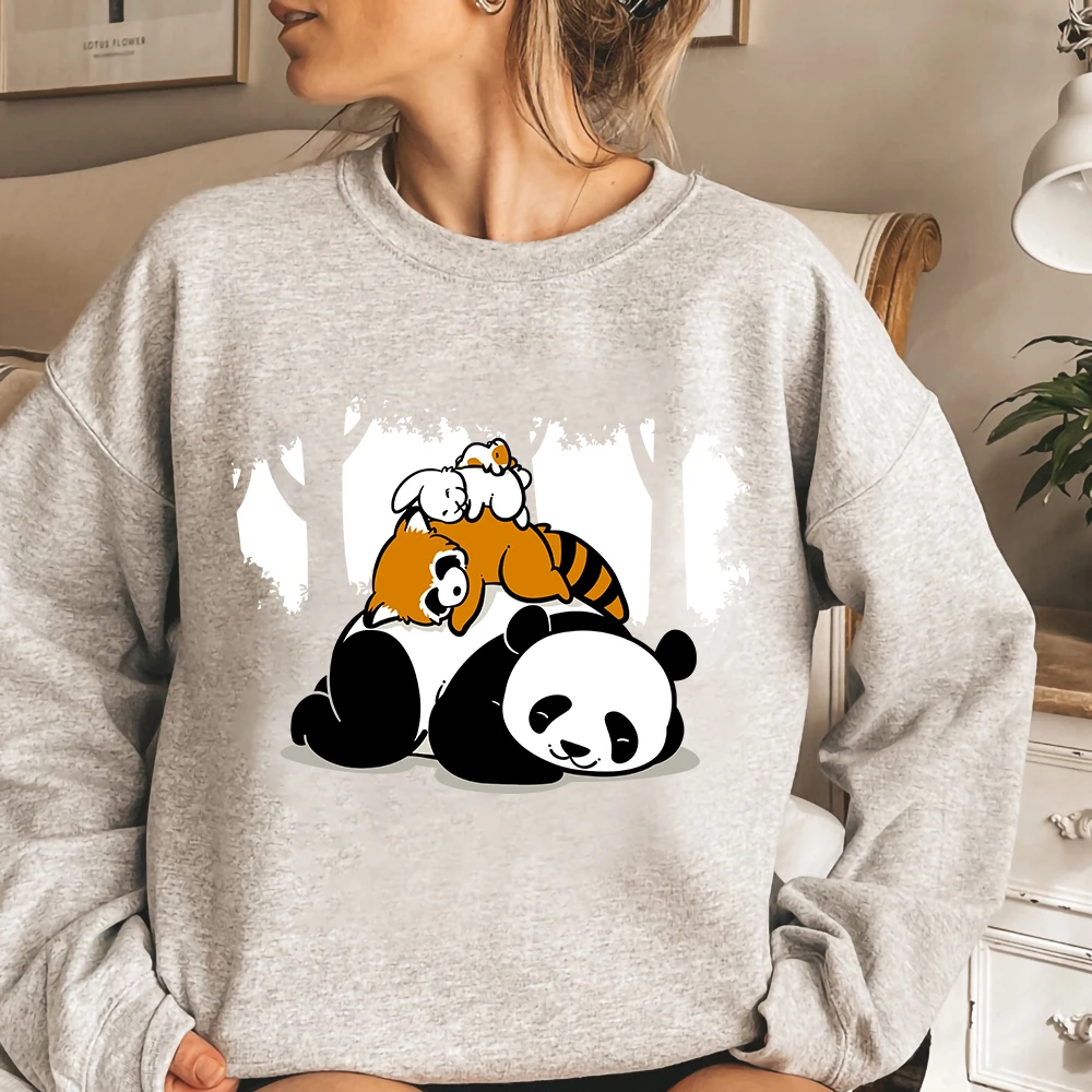 

Толстовка Женская с принтом панды, коричневого медведя и кролика