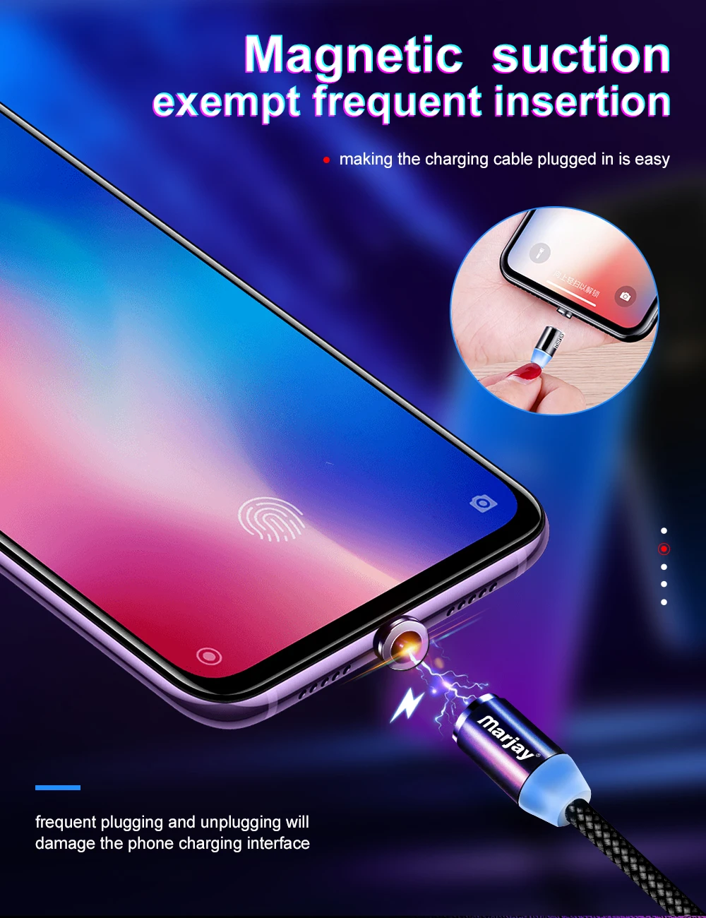 Магнитный usb-кабель Marjay для быстрой зарядки iphone, кабель Micro USB type-C для samsung, Xiaomi, huawei, провод зарядного устройства для мобильных телефонов