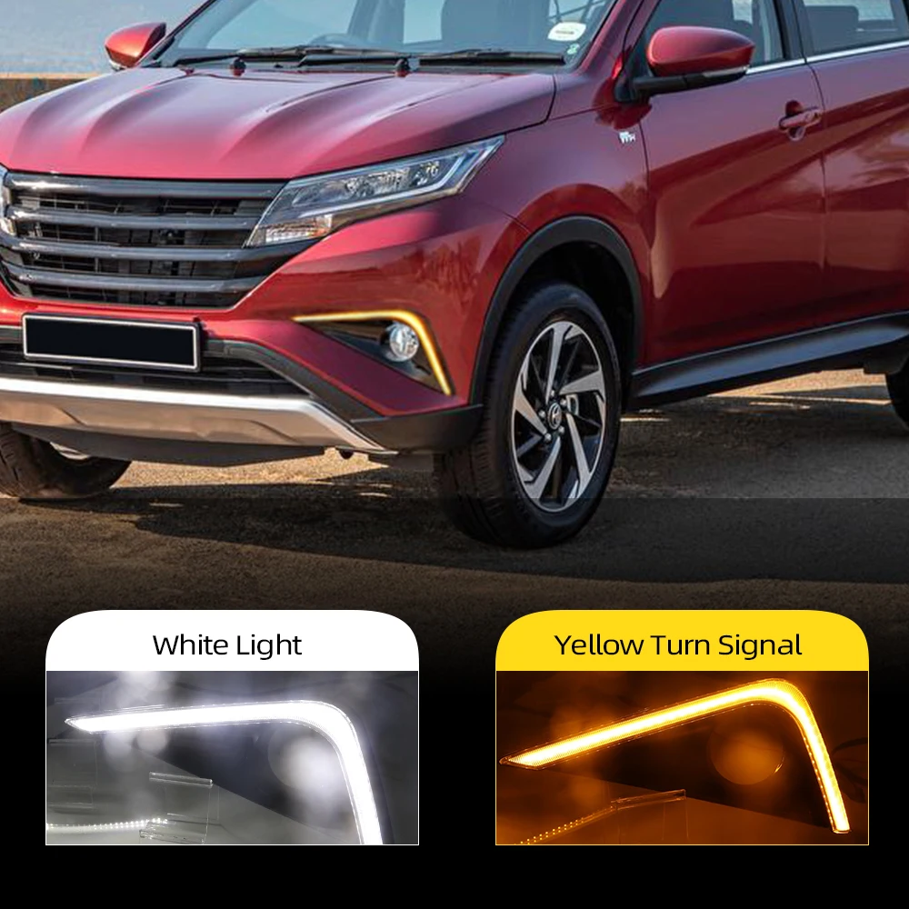 2 шт. Автомобильные светодиодные дневные ходовые огни для Toyota Rush 2018 2019|Фара авто в