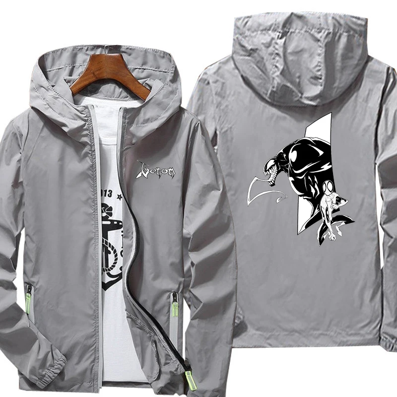 Водонепроницаемая спортивная куртка с капюшоном принтом | Мужская одежда