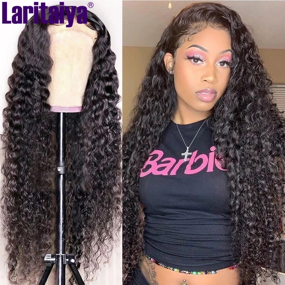 Transparent Lace Front Wig Malaysian Deep Wave Lace Front Wigs For Women 100% Human Hair Lace Wigs Deep Curly Lace Closure Wig