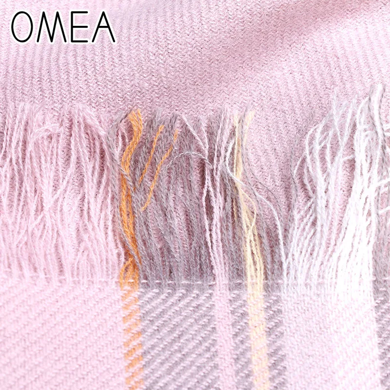 OMEA зимний аксессуар шарф женский квадратный плед платок на голову кашемировое