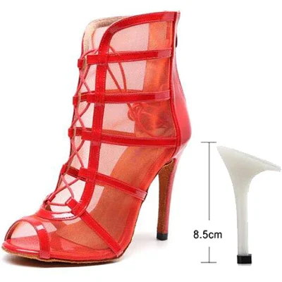 

Party Sandals Woman High Top Latin Dance Shoes Red Black Ballroom Dance Boots Women Salsa Tango Dancing Shoes Girls Soft Bottom