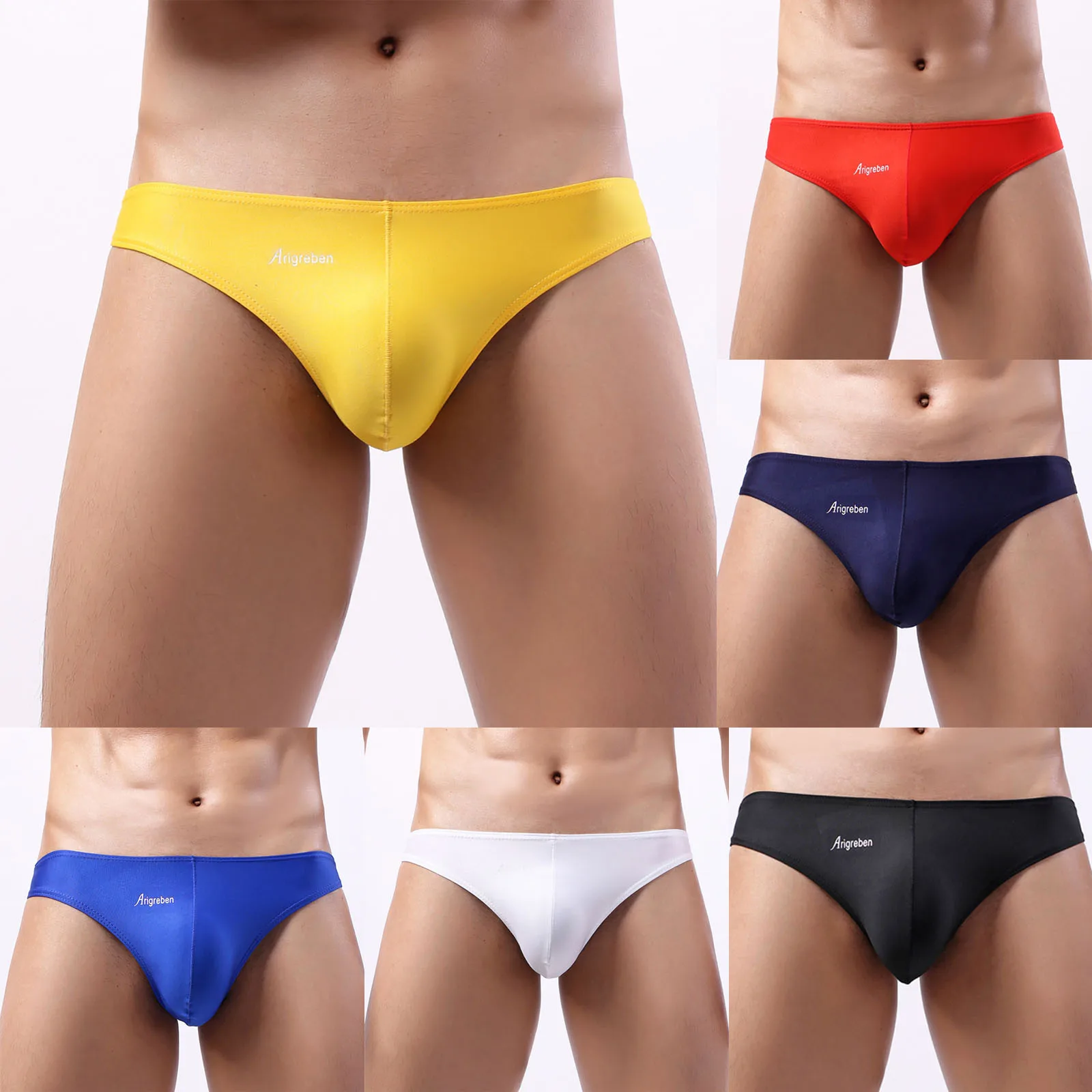 Мужские плавки с низким вырезом однотонные гладкие для плавания летние пляжные