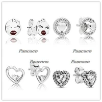 925 sterling silver earring dangling elevated heart stud earrings for women wedding party fashion jewelry