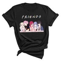 fairy tail friends printed round neck cotton t shirts cozy short sleeves tops