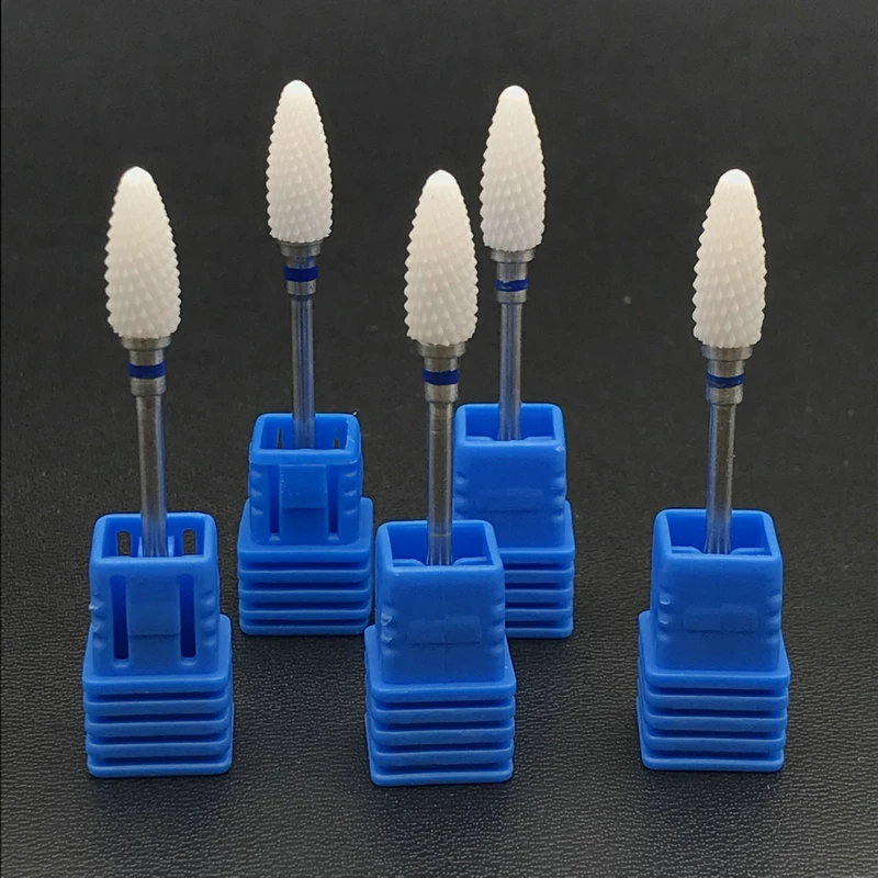 5pcs Dental Lab Bullet Shape Zirconia Ceramic Burs Drills for Micro Motor Polisher