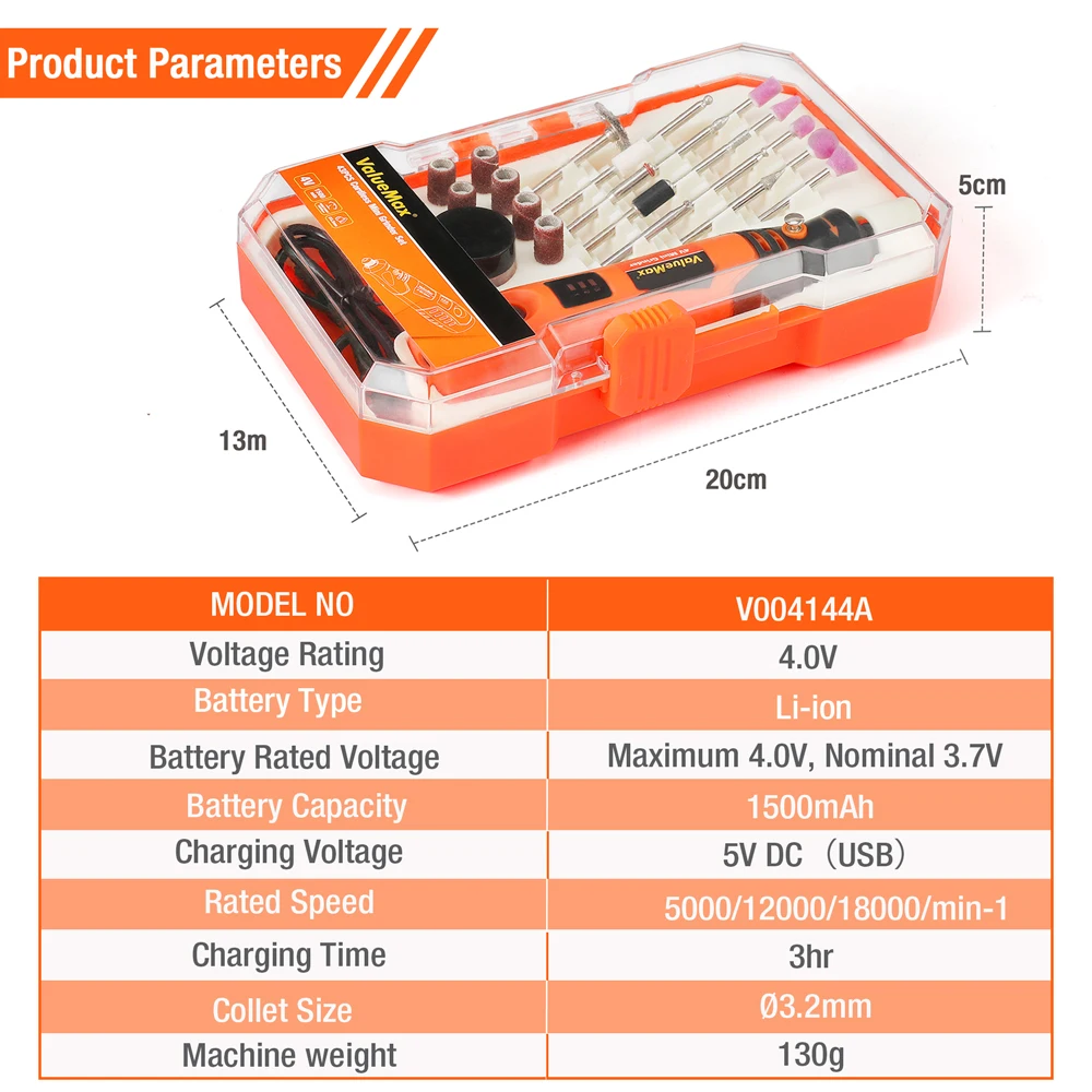 ValueMax 43 шт. беспроводной мини шлифовальный станок с USB зарядкой перезаряжаемая
