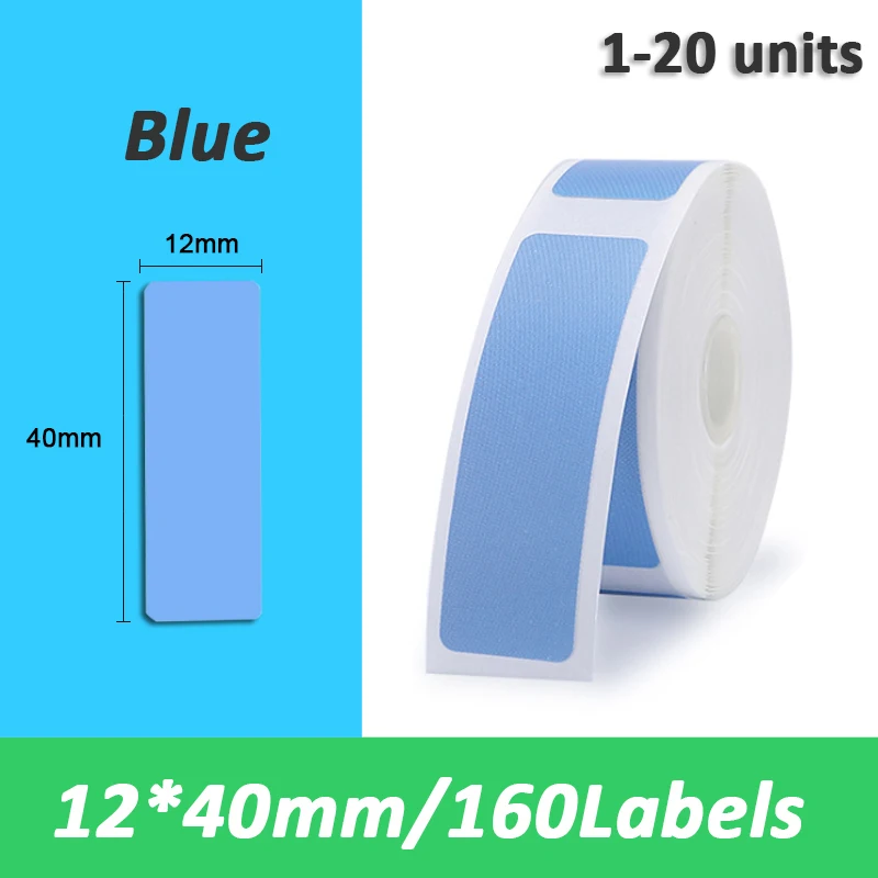 

Синяя Беспроводная этикетка 12x40 мм для Niimbot D11, портативный Bluetooth Термопринтер для этикеток, принтер для дома и офиса