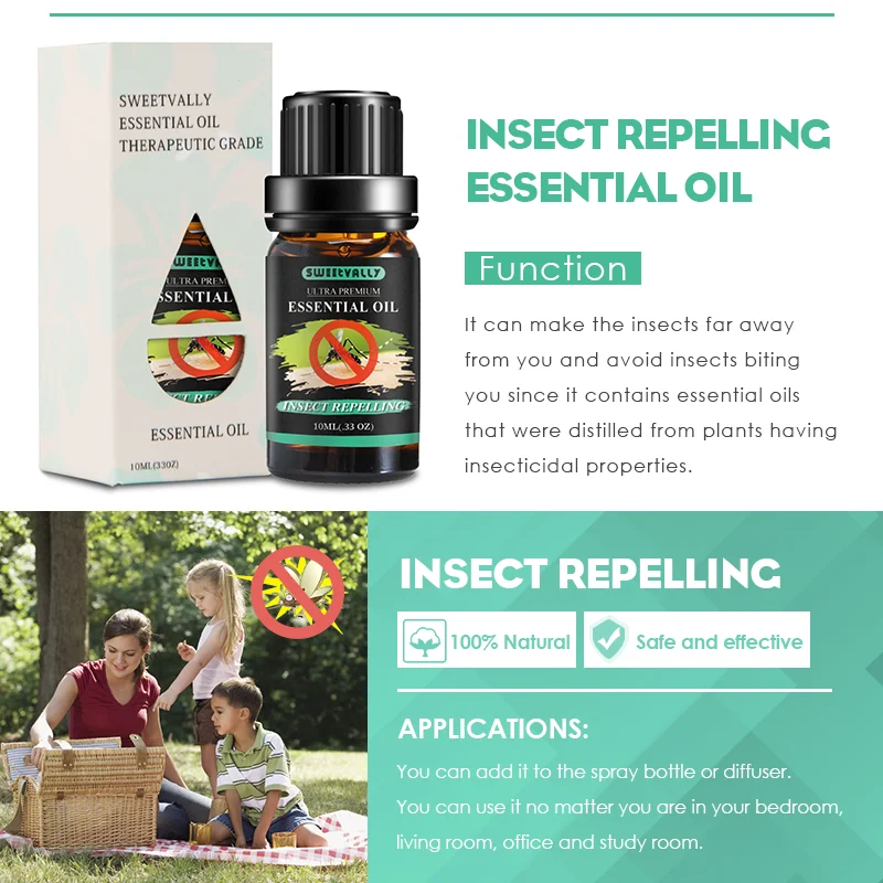 Смесь для отпугивания насекомых Sweetvally эфирное масло органические травяные капли