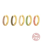 Автоклав 100% реальные 925 стерлингового серебра Овальный Circel, обручальные серьги, разноцветный паве Циркон Серьги для Для женщин CZ Серьги Brincos, можно носить с joyeria