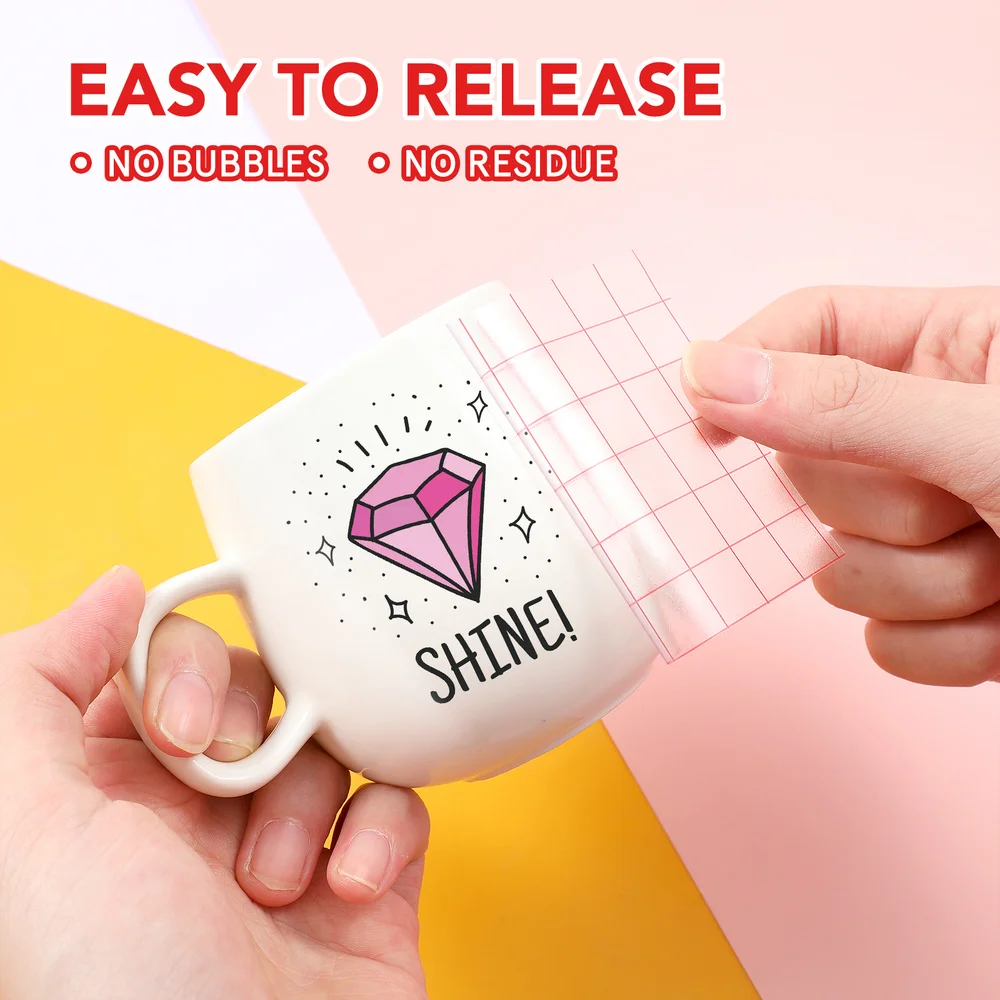 

STOBOK Transfer Tape for Vinyl Medium Tack Transfer Paper Roll 30x1500cm Transfer Tape with 1/2" Grid Squares Decals Signs