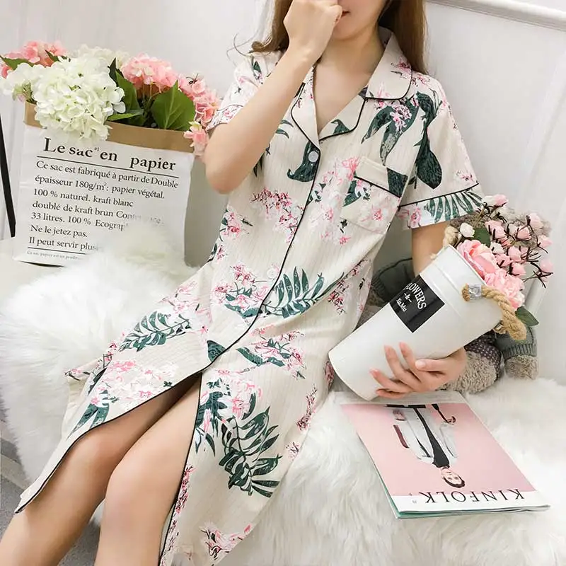 Халаты женская одежда для сна летняя домашняя Свободная Повседневная дышащая с