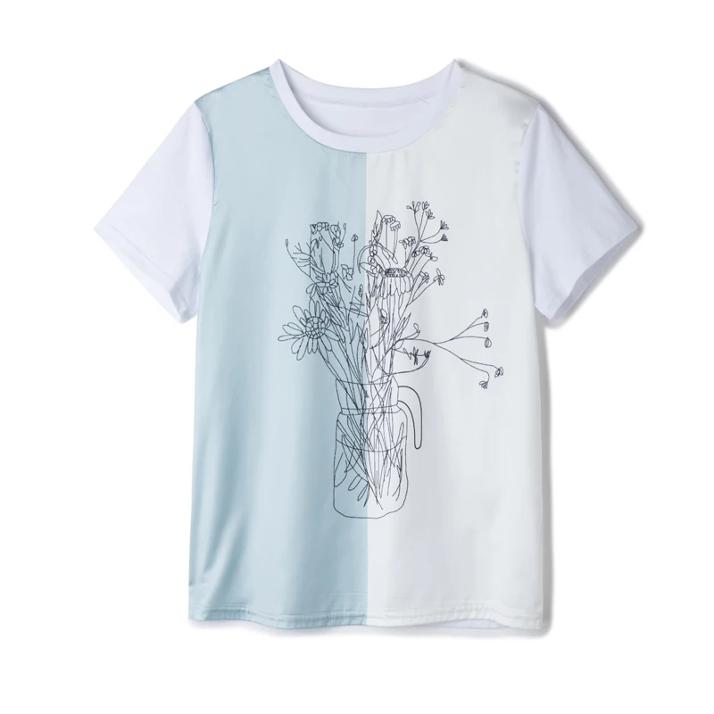 

Summer Korean Fashion Silk T-shirts for Women Vintage Satin Tops for Women Short Sleeves Loose Office Lady Shirts