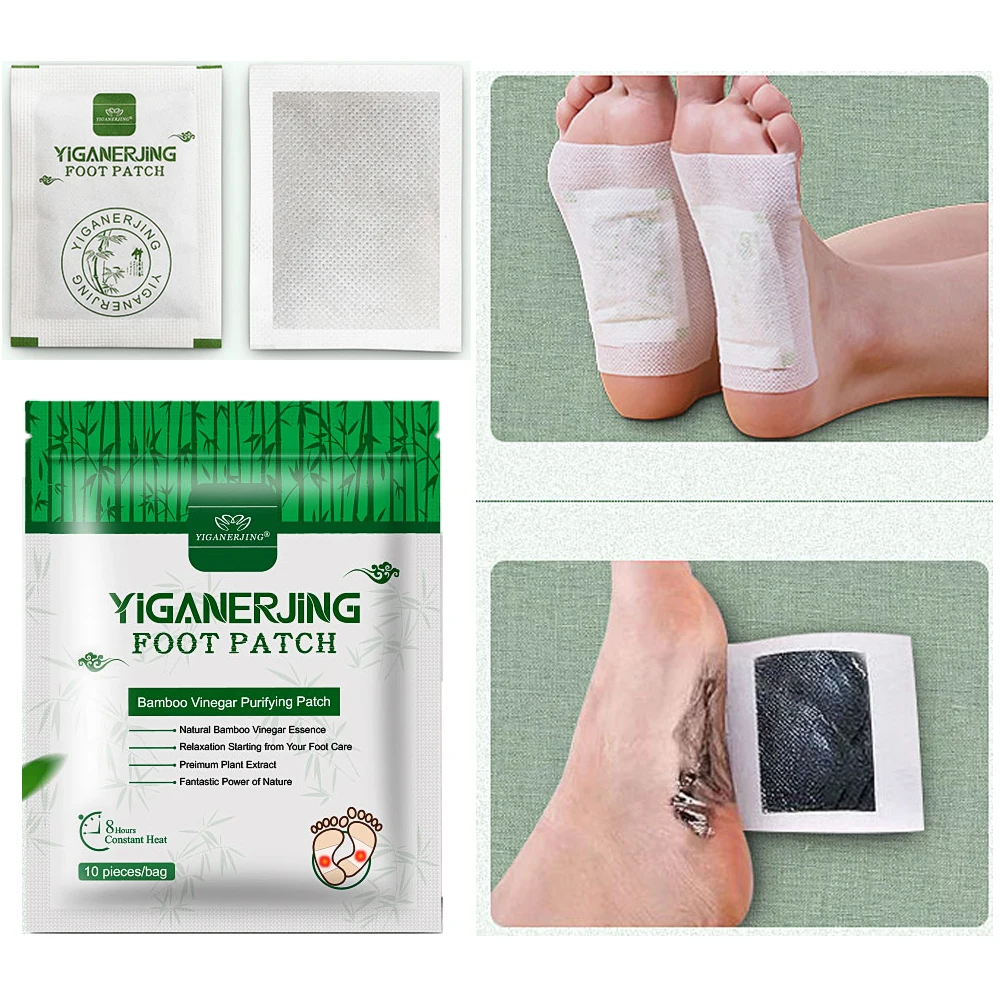 

1 пакет/10 шт. оригинальный YIGANERJING Detox Патчи для ног, патчи, накладки для тела, токсинов, сжигания жира, ног, потери веса