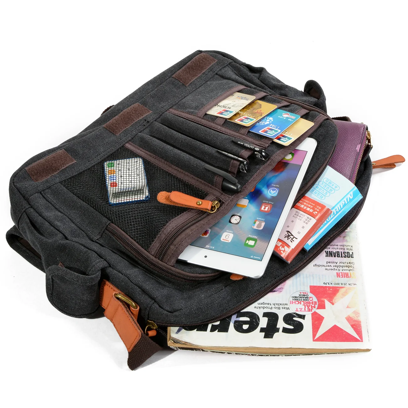 Простая стильная холщовая сумка-мессенджер Мужская Ретро сумка для ноутбука 15 6