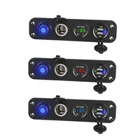 3 0 Fast Charger Car Charger Dual USB Cigarette Lighter Socket Power Outlet Plug 12V 24V Socket Car Digital Voltmeter