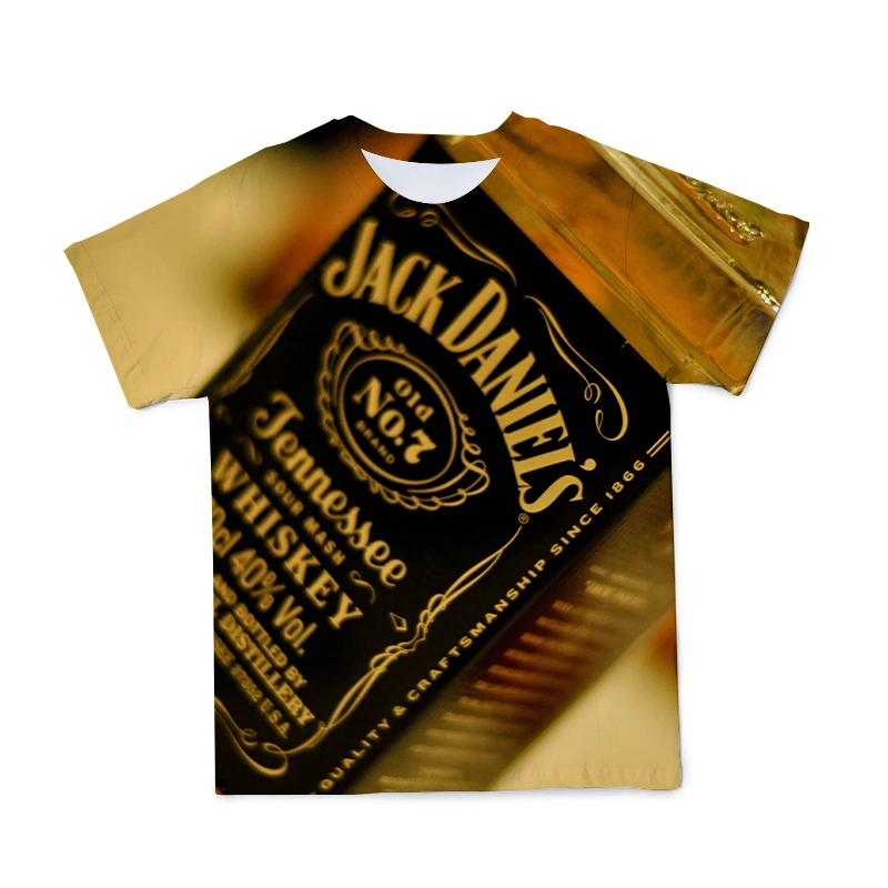 

Summer Men's New 3D Wine Bottle Printing O-neck T-shirt Fashion Elements Loose Casual Version Short-Sleeved T-shirt Size 100-6XL