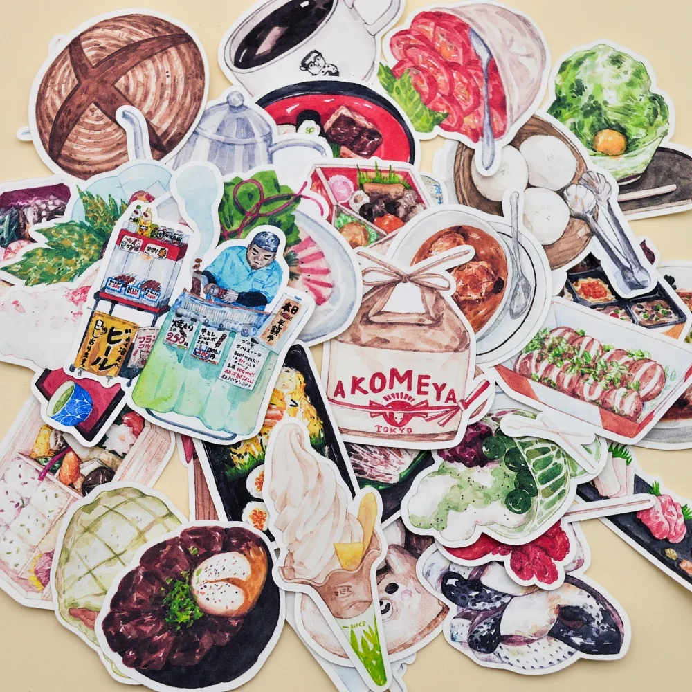 33 шт. акварель вкусные японской кухни наклейки тонкие Бумага книжной графике