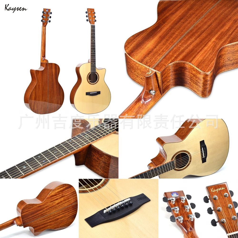Kaysen 41 дюймовая гитара высшего качества шпон электрическая красная сосновая
