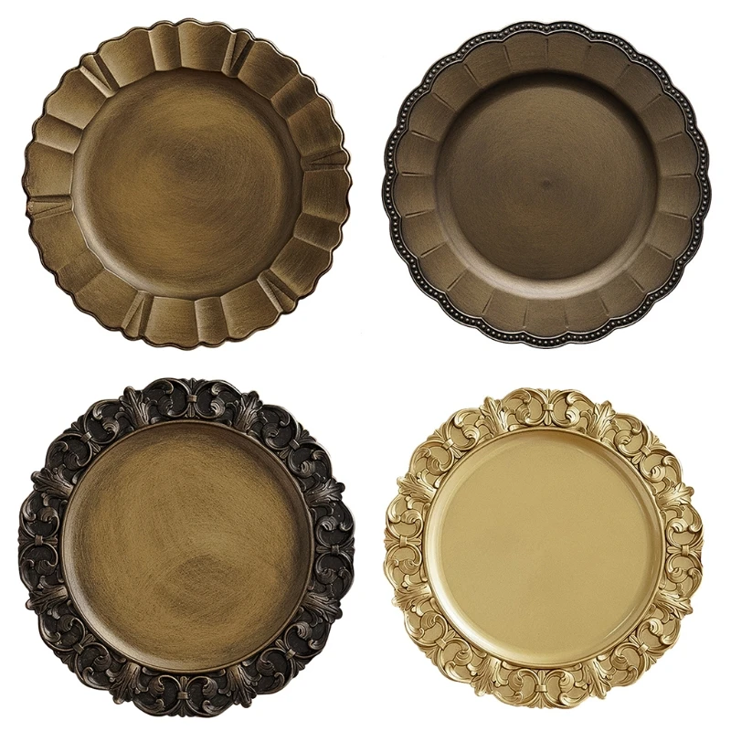 

Круглый поднос в стиле ретро для хранения чая и тортов, поднос для кексов, круглый поднос для хранения чайника и торта, декоративный поднос д...