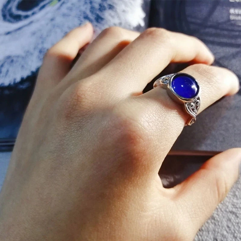 

Change Mood Ring Round Emotion Feeling Changeable Ring Temperature Control Gems for Women Female Oval Couple Jewelry Size 5-10
