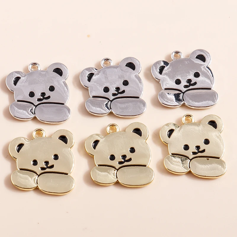 

5pcs 16*16mm Cute Alloy Toy Bear Charms for Handmade DIY Jewelry Making Pendants of Necklaces Bracelets Earrings Accessories