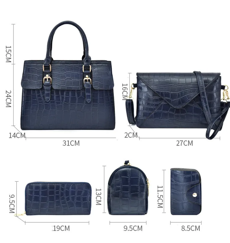 

New europe style casual composite bags handbags women famous brands designer high quality women leather handbag alligator totes