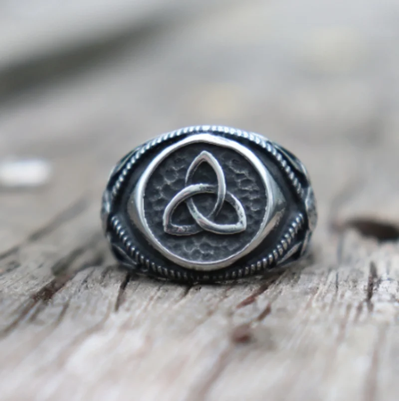 Juno men's alloy ring Celtic Knot Satan Devil goat motorcycle amulet jewelry size 7-14 | Rings