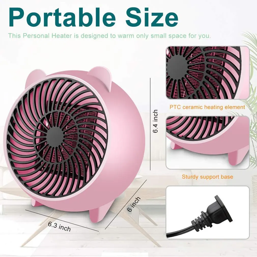 Мини обогреватель портативный электрический с керамическим нагревательным