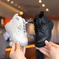 2021 autumn new children ankle boots low heel kids girl martin boots zipper and elastic band baby boy shoes winter botas e06121