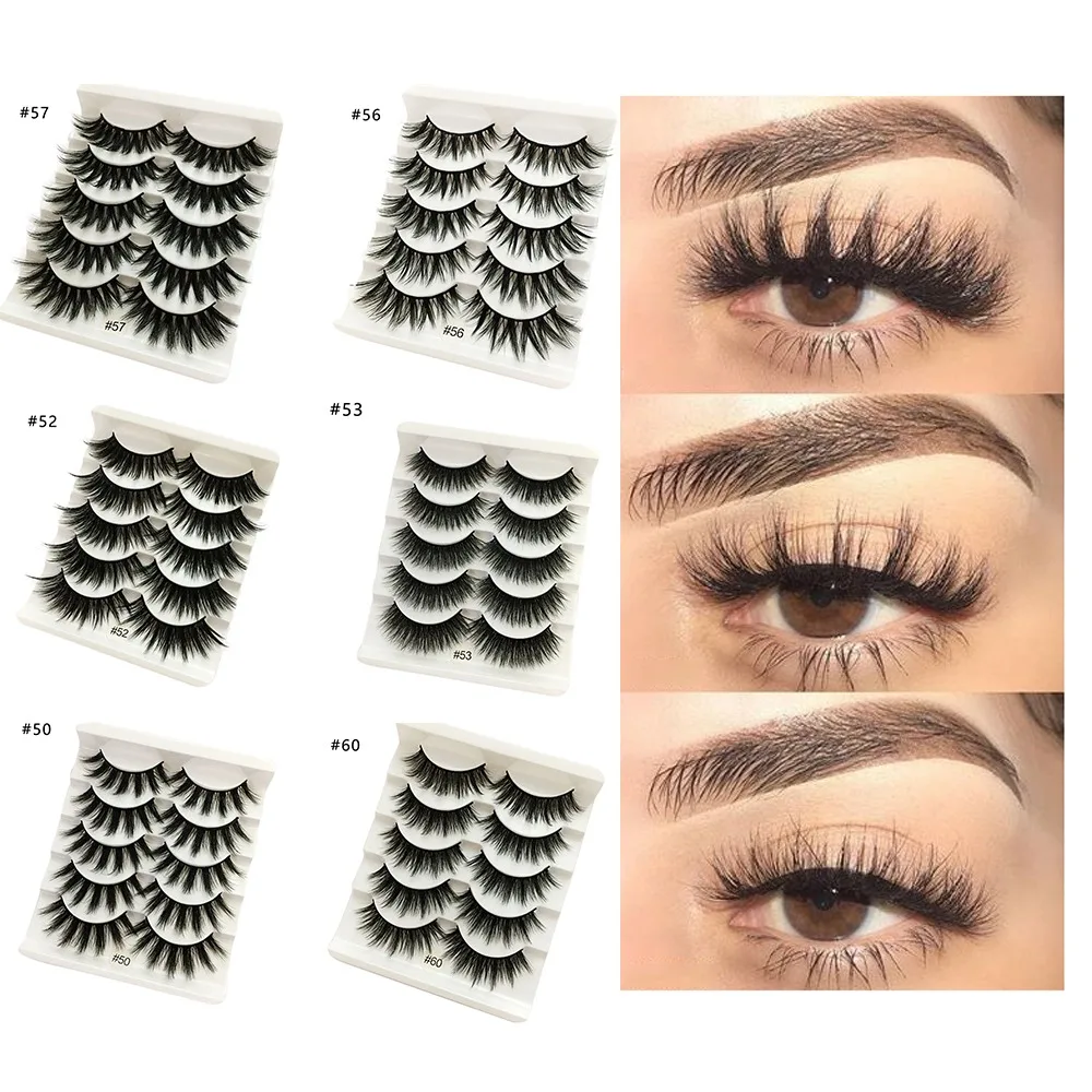 

NEW5-10Pairs 3D False Eyelashes Makeup Natural Thick Long False Eyelashes Dramatic Fake Lashes Makeup Extension Eyelashes