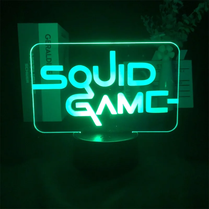 

TV Squid Game Touch Sensor 3D Night Light Alarm Clock Base Nightlight Directly Supply Desk Projector Dropship Decorative