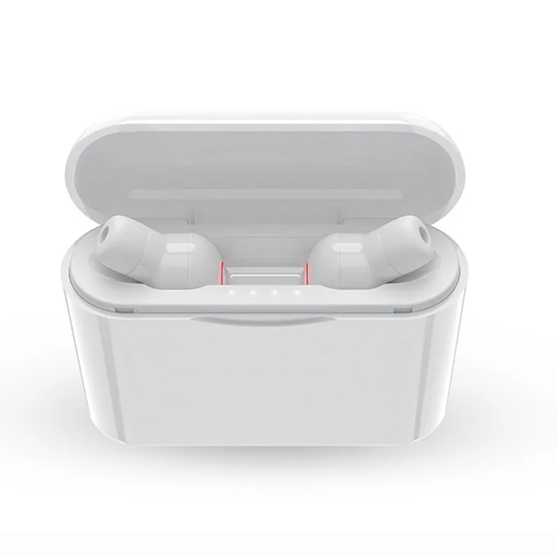 Белый TWS Bluetooth наушники с микрофоном, беспроводные Bluetooth наушники, водонепроницаемые наушники с шумоподавлением для телефона - Цвет: Белый