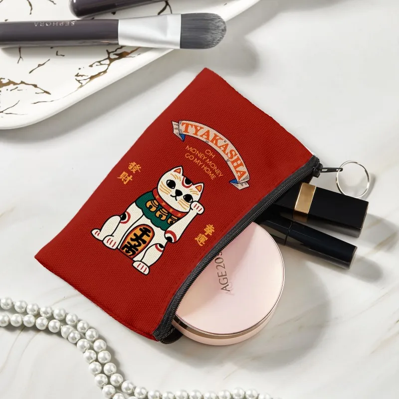 

Retro Mini Bag Women Coin Purses Kawaii Short Wallet Girls Cat Small Canvas Purse Card Bags Womens Hand Purses for Ladies Kids