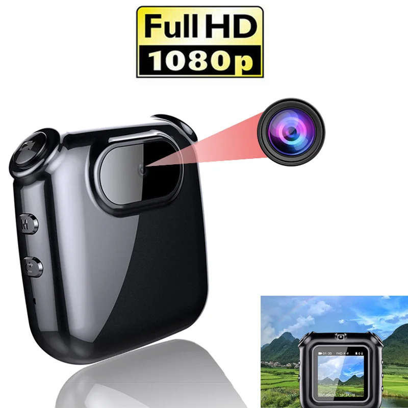 

1080P 2021 новая мини-камера носимый клип видеокамера с дисплеем экран Видео Аудио Голос циклическая запись Full HD микро камера