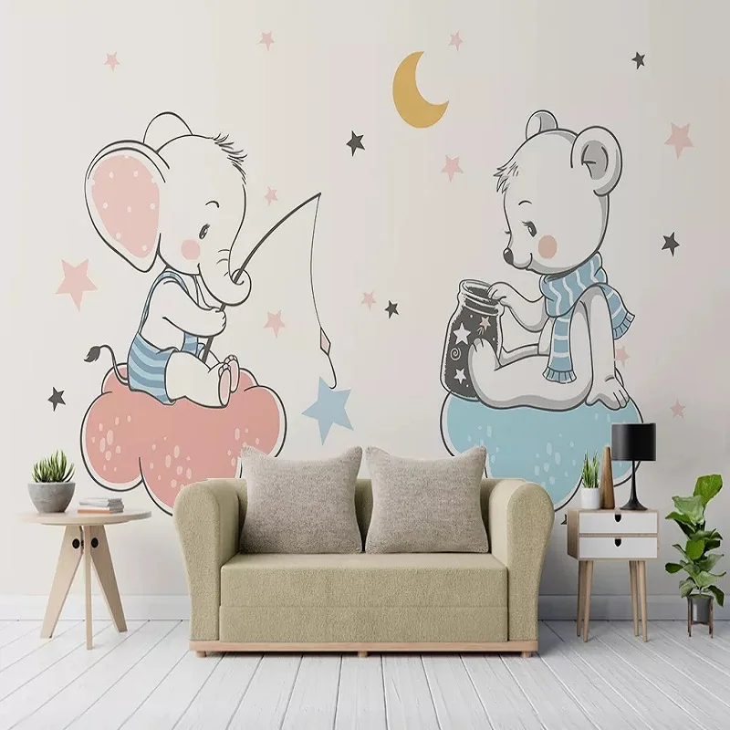 Большие настенные 3D обои на заказ скандинавский мультяшный креативный ребенок