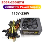 Блок питания для ПК, 2000-110 В, 95 PLUS, Gold ATX, для майнинга биткоинов, с поддержкой 8 GPU, графических карт 4 + 4-контактный процессор, 24 контакта, SATA