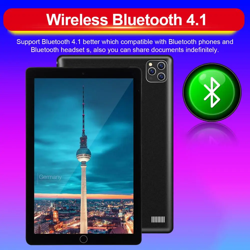 Планшет с 10-дюймовым дисплеем Android 9 0 ОЗУ 4 Гб ПЗУ 64 ГБ Bluetooth GPS | Компьютеры и офис