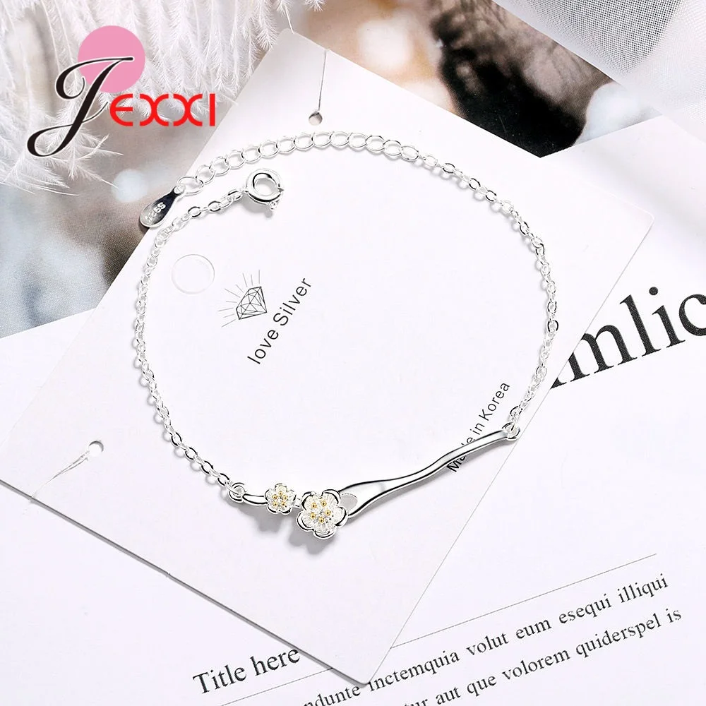 Новый винтажный браслет-цепочка из стерлингового серебра 925 пробы с кристаллами