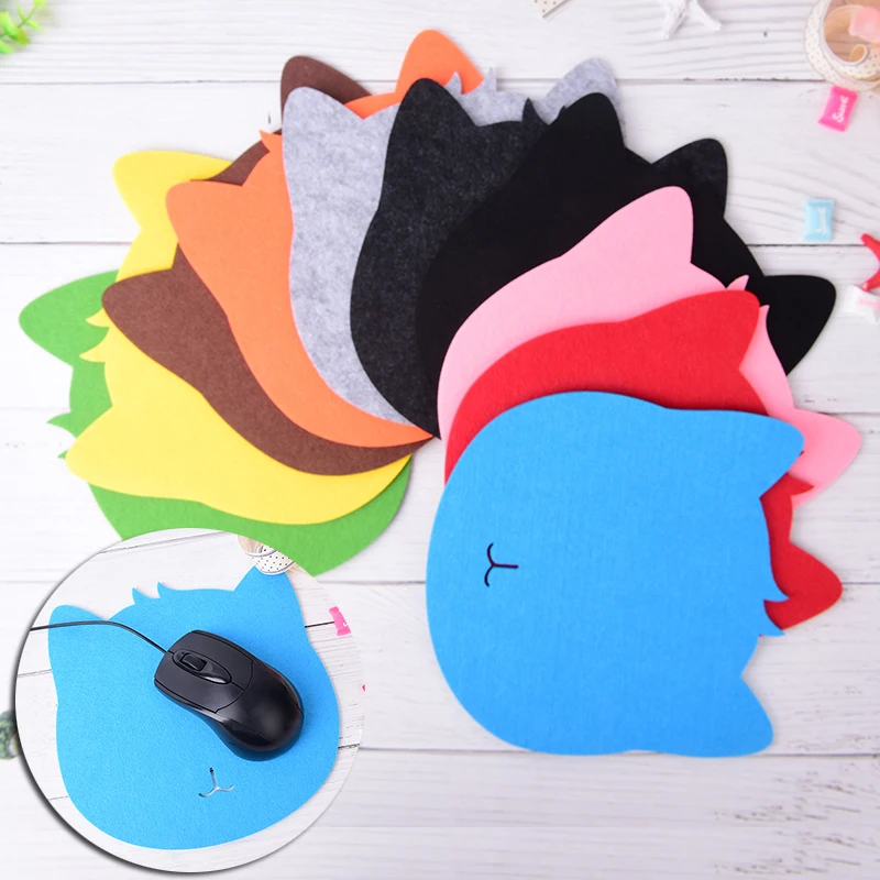 

1pc Optical Trackball PC Thicken Mouse Pad Felt Cloth Universal Cute Cat MousePad Mat For Laptop Computer Tablet PC