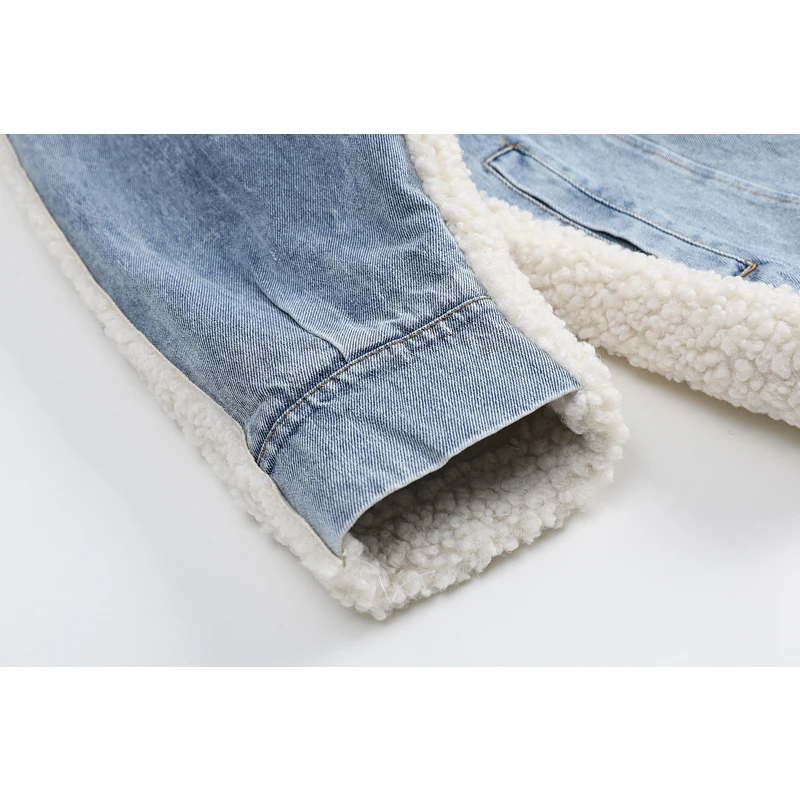 Женская куртка из овечьей шерсти повседневная толстая теплая зимняя в стиле